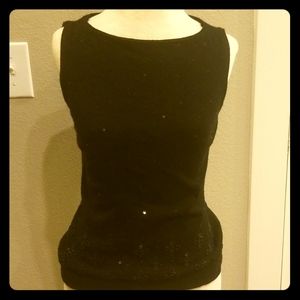 Black Knit Sleeveless Top